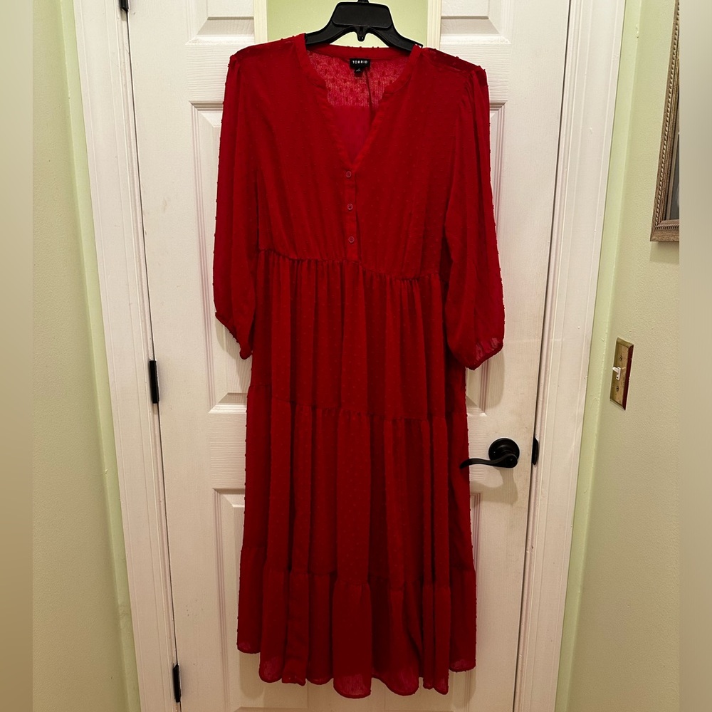 Torrid red dress size 2 with a red slip underneath that can be worn separately.